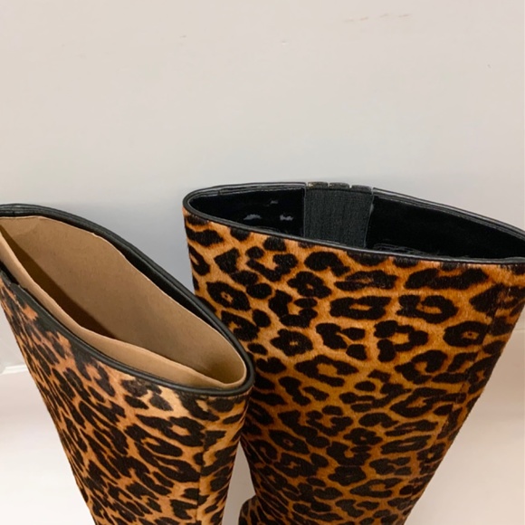 MICHAEL KORS Katerina Leopard Calf Hair Knee-High Stiletto Heels Boots 6.5 - Picture 13 of 16